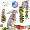 Allazone 15 PCS Rabbit Chew Toys, Bunny Chew Toys Small Animal Chew Toys, Grass Cake Loofah Carrot Toy, Natural Materials by Handmade for Rabbits, Chinchillas, Guinea Pigs, Hamsters