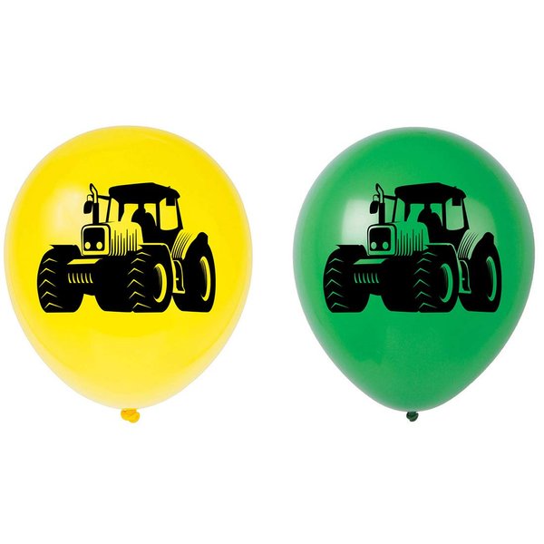 Tractor Latex Balloons, 12inch (16pcs) Green Yellow Farm Tractor Birthday Party Decorations, Supplies
