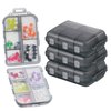 10 Grids Pill Cases Small Pill Organizer Box Weekly Travel Pill Organizer Portable Pocket Pill Case Holder Plastic Waterproof Container Box for Purse Pills Vitamin Fish Oil Daily Travel Use (4 Pieces)