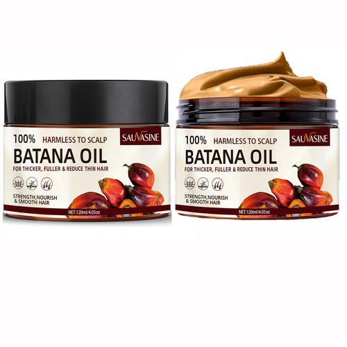 2 Bottles Raw Batana Oil for Hair Growth Pure Organic Batana Hair Oil Revitalized Hair Strength Prevent Hair Loss, Moisturize Scalp, Restore Dry Damanged Hair