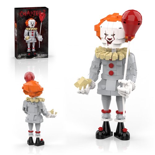 Pennywise Clown Building Set, Horror IT Movie Merchandise Figure Building Kit Compatible with Lego Set, Creative Halloween Collectible Birthday Gift for Kids Teens Adults (299Pcs)