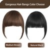 Ishua Clip in Bangs, Real Human Hair Bangs Hairpieces Wig, Bangs Hair Clips for Women (Medium Brown)