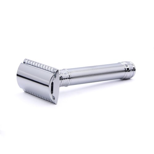 Edwin Jagger Double Edge Safety Razor With Long Handle (Blue) (Barley)
