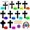 Chivao 200 Pcs Easter Scratch Cross Ornaments Rainbow Color Craft Kit DIY Scratch Paper Christian Gifts for Kids Sunday School Crafts Kids' Paper Craft Kits for Girls Boys with Wood Sticks Ribbons