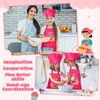 R HORSE 18Pcs Kid Cooking and Baking Toys Set, Pink Toddler Chef Outfit with Utensils, Complete Cooking Set with Kid Apron and Chef Hat, Toddler Chef Dress Up Baking Set Cooking Baking Gift for Girls