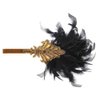 Bubbmi 1920s Flapper Headband Peacock Feather Headpiece, Great Gatsby Headband Costume Accessories for Women Showgirl Parties (BQ017black-gold)
