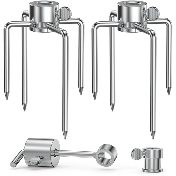 Onlyfire 6006 Grill Replacement Rotisserie Meat Forks(1-Pair) Kit with Spit Counter Balance and Bushing - Fits 1/2" Hexagon & 3/8" and 5/16" Square Spit Rods