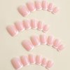 24Pcs White French Tip Press on Nails Short Petite Fake Nails Square Shaped Acrylic Glue on Nails Reusable Stick on Nails Nude Pink False Nails Glossy Designs for Women Girls DIY Manicure Decorations