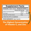 Vitamin C 2000mg with Zinc 40mg Per Serving and Rose Hips Extract, Immune Support for Adults, Immune Booster, Vegan Non GMO, No Filler, No Stearate, 120 Vegan Capsules, 60 Day Supply