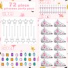 Hungdao 72 Pcs Princess Pretend Jewelry Toys for Girls Includes 48 Pcs Princess Crowns and Tiaras, Rings, Earrings, 12 Princess Wands and 12 Princess Goodie Bags for Girls Princess Party