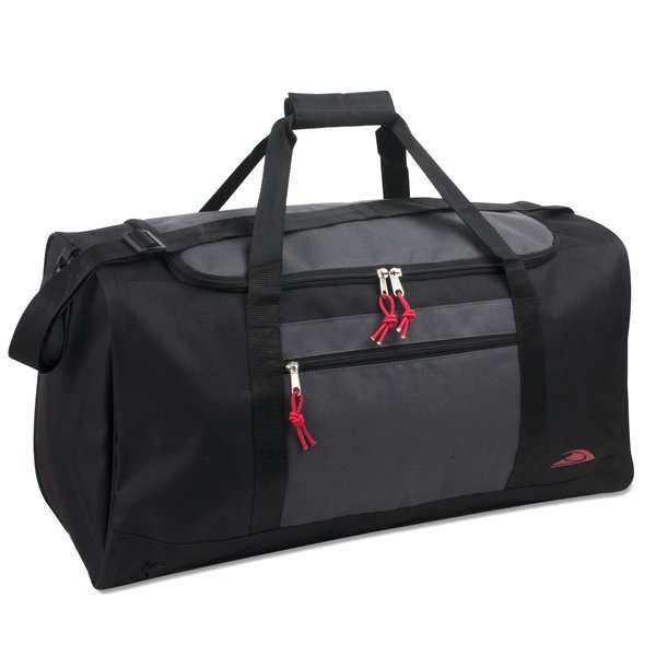 55 Liter, 24 Inch Lightweight Canvas Duffle Bags for Men & Women For Traveling, the Gym, and as Sports Equipment Bag/Organizer (Black 3)