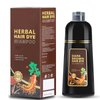 Zixsirp Hair Dye Shampoo for Gray Hair, Hair Color Shampoo for Women Men Gray Coverage, Herbal Ingredients 3 in 1 Hair Dye 500ml (Dark Brown)