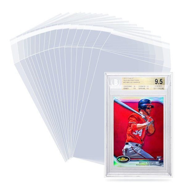 BGS Card Sleeves 100 Pack, Sleeves for BGS Graded Slabs Ultra Protection for The Graded Card for Pro Collector (100Pack)