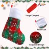GlyinnHe 24Pack Mini Christmas Stockings, 7 Inch Buffalo Plaid Stocking Snowflake Red Green Stockings with Plush Cuff for Christmas Tree Ornament Decorations Gift Holder