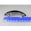 Black White curved barrette hair clip accessory 3.5 inches long circles hexagon print