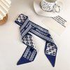 NCDUANSAN Retro small silk scarf girl heart spring and summer narrow ribbon headband headband bag decoration long scarf headdress (blue hair band 5pcs)