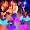 9Pcs Glow Honeycomb Centerpieces for Glow Party Decorations,Honeycomb Table Toppers, Glow Neon Party Decorations Baby Shower Wedding Party Neon Centerpieces for Tables