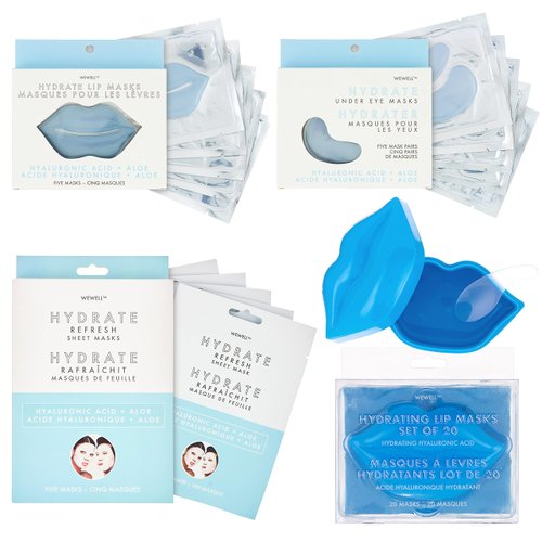 Jean Pierre Cosmetics Beauty Hydrate Kit, Skin Hydrate Kit, Beauty Kit, Spa Gift, Spa Kit for Women, HYDRATE Spa Gift Set, Home Spa Kits, Gifts for Women, Christmas Gift, Stocking Gifts (4 Piece Set)