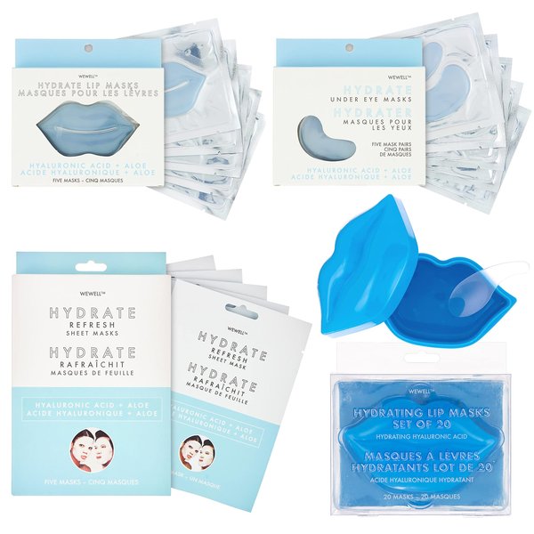 Jean Pierre Cosmetics Beauty Hydrate Kit, Skin Hydrate Kit, Beauty Kit, Spa Gift, Spa Kit for Women, HYDRATE Spa Gift Set, Home Spa Kits, Gifts for Women, Christmas Gift, Stocking Gifts (4 Piece Set)