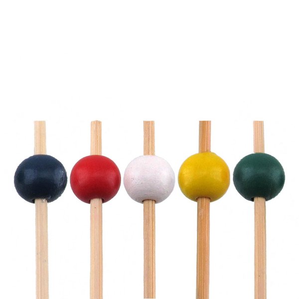 BambooMN Decorative Ball End Cocktail Fruit Sandwich Picks Skewers for Catered Events, Holiday's, Restaurants or Buffets Party Supplies - 5.9" Assorted, 300 pcs