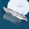 Yheakne Boho Crystal Leaf Hair Comb Silver Rhinestone Wedding Hair Comb Barrette Metal Leaf Comb Headpieces Decorative Head Comb Headwear Branch Leaf Hair Piece Bride Hair Accessories for Women and