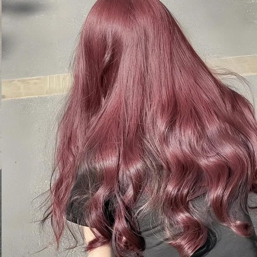 XUENMB Long Wavy Wig for Women 26 Inch Middle Part Curly Wigs for Daily Synthetic Long Curly Hair wigs Party Cosplay (wine)