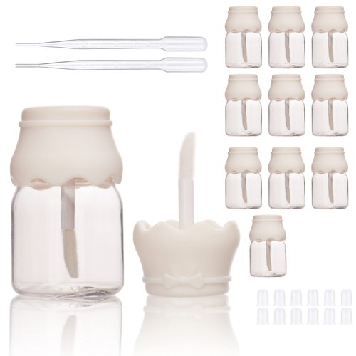 COSIDEA 10PCS Empty 15ml baby bottle lip gloss tubes White Cute Lipgloss Container Tube Packing castor oil container (10)