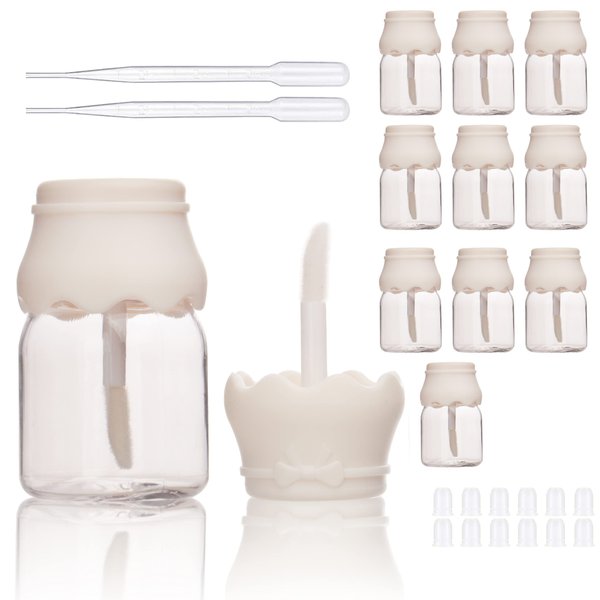 COSIDEA 10PCS Empty 15ml baby bottle lip gloss tubes White Cute Lipgloss Container Tube Packing castor oil container (10)