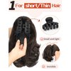 KooKaStyle Ponytail Extension, 10" Short Claw Clip in Pony Tails Hair Extensions Curly Wavy Synthetic Drawstring Ponytail Hair pieces for Women Girls Dark Brown