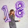 Nicedony Number 84 Balloons 40 inch Digital Balloon Alphabet 84 Birthday Balloons Digit 84 Helium Balloons Big Balloons for Birthday Party Supplies Weddin Bachelorette Bridal Shower,Purple Number 84