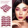 Burgundy False Eyelashes Red Lashes Colorful Eyelashes Easter Halloween Colored Eye Lashes Faux Mink Long Dramatic Eyelashes MUQIU37 Party Fake Eyelashes Extensions Makeup Tools (MQ303-Burgundy)