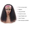 VIVIBABI Human Hair Headband Wigs Deep Water Wave None Lace Front Wigs 18 Inch Glueless Wig 180% Density Brazilian Virgin Human Hair Headband Wigs for Women Natural Color