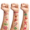 111 PCS Christmas Candy Cane Birthday Party Decorations Favors Supplies Decor Christmas Sweet Candy Red and White Xmas Temporary Tattoos Stickers Gifts For Girls Boys Classroom School Prizes Reward