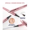 Microblading Eyebrow Pen - Magic 4-Tip Eyebrow Pencil for Women - Natural-Looking, Hair-Like Defined Brows with Microblade Pen (BLACK COLOR)