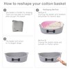 Morezi Dog toy baskets pet toy basket storage in small shallow stuff bin - Perfect for collect puppy toys, cat toy, grooming stuff, diapers, bed, for Bathroom, Playroom, Closet, Home - Grey
