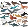 24PCS Plastic Ocean Sea Animal Figures. Realistic Mini Sea Creatures Toy Figurines, Under The Sea Life Figures Marine Animal Toys for Cupcake Topper, Easter Egg Filler, Aquarium Decorations