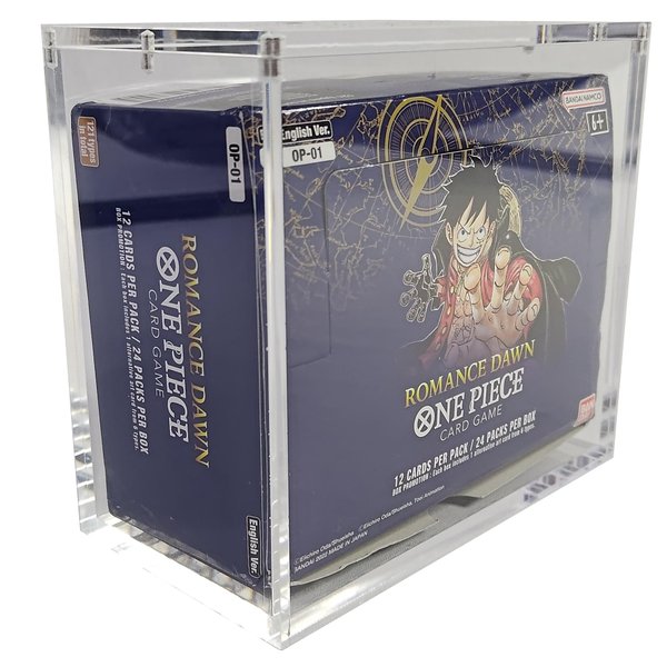 HYPE GAMER GEAR Premium Acrylic Display Case for One Piece Booster Box Compatible with OP1, OP2 reprints and OP3+
