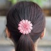 AeraVida Pink Sunflower Genuine Leather 2-in-1 Floral Pin or Hair Clip | Flower Hair Clips | Sunflower Hair Clips | Small Hair Clip | Hair Pin Brooch | Hair Pin Accessories