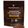 Real Mushrooms Unsweetened Organic Hot Chocolate Mix with 5 Defenders (Turkey Tail, Chaga, Maitake, Shiitake, & Reishi Mushroom) - Organic Cacao Powder - Vegan Mushroom Supplement, 15 Servings