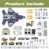 XDUOYJOY Military Fighter Jet Toys, Army Airplane Toys with 7 Vehicles Trucks Helicopter Army Men, Decorate & Launch The Missile, Birthday for Boys Girls