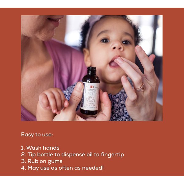 Punkin Butt Teething Oil and Ear Oil for Sore Gum and Ear Canal Relief | All Natural, Organic, Safe for Infants, Chemical-Free