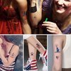4th of July Temporary Tattoo Kids Adults, 90pcs Fake Tattoos, Independence Day Fourth of July Waterproof Body Art Stickers Red White Blue Memorial Decorations for Labor Day Party USA National Flag