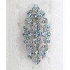 Faship Gorgeous Aqua Blue Rhinestone Crystal Floral Hair Barrette Clip