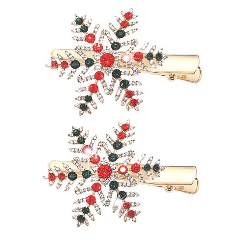 CENAPOG Christmas Hair Clips for Women Novelty Xmas Tree Hairpins Shiny Rhinestone Snowflake Jingle Bell Hair Barrettes for Girls Festive Hair Accessories Gift