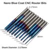 Genmitsu 40pcs End Mills CNC Router Bits, 1/8" Shank CNC Cutter Milling Carving Bit Set Including 2-Flute Flat Nose & Ball Nose, Nano Blue Coat & Titanium Coat, MC40A
