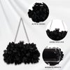 JAMBHALA Women Clutch Evening Bag Small Floral Purses with Chain for Wedding, Party, Prom，Black