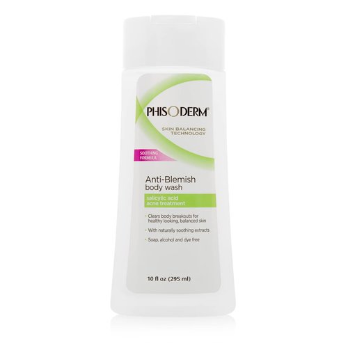 pHisoderm Anti-Blemish Body Wash for Acne, 10 fl oz Bottle