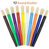 glokers 10-Piece Kids Paint Brushes Set with Paint Palette - Set of 10 Round Hog Bristle Paintbrushes, Easy to Clean - Art Supplies Perfect for Home, School, and Daycare
