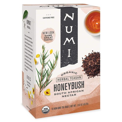 Numi Organic Honeybush Tea, 18 Tea Bags, Sweet South African Herbal Tea, Caffeine Free (Packaging...