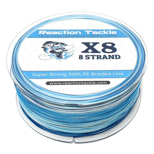 Reaction Tackle Braided Fishing Line - 8 Strand Blue Camo 120LB 1000yd